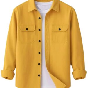 DEELMO Men’s Stylish Cotton Blend Casual Shirt || Full Sleeve Button-Down Shirt with Dual Flap Pockets || Comfortable Breathable Fabric || Perfect for Casual Office and Outing Wear